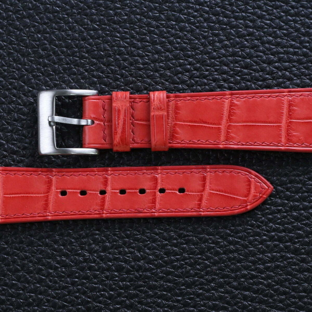 Red Alligator Leather Watch Strap - Image 2