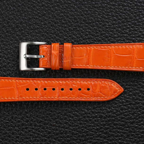 Orange Alligator leather watch strap