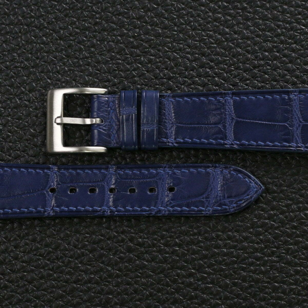 Dark Blue Alligator Leather Watch Strap - Image 3