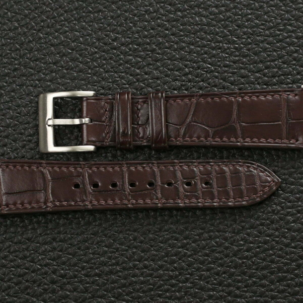 Dark Brown Alligator Leather Watch Strap