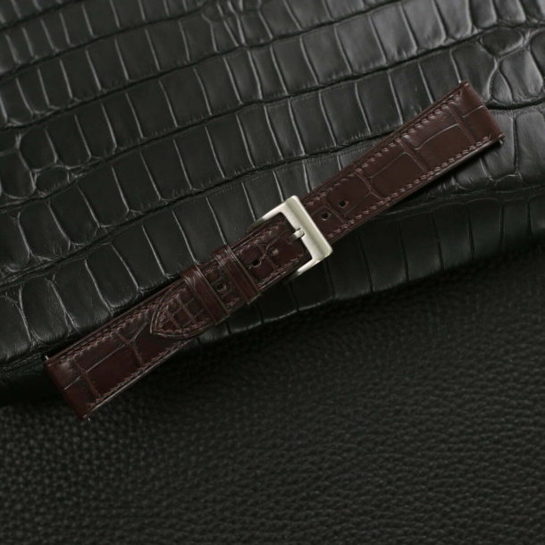 Dark Brown Alligator Leather Watch Strap