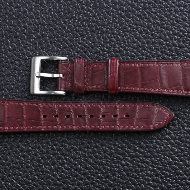 Burgundy Alligator Leather Watch Strap - Image 2