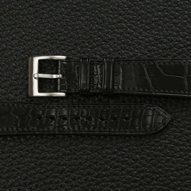 [Instock] Black Alligator Leather Watch Strap Size - Image 2