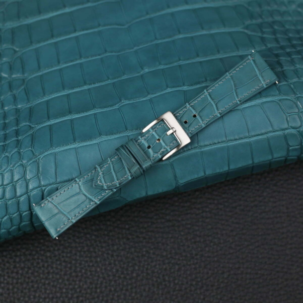 Aqua Green Alligator Leather Watch Strap - Image 3