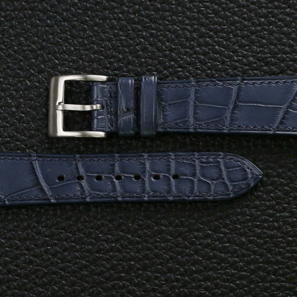 Jean Blue alligator leather watch strap