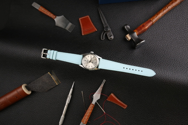 Turquoise Epsom Leather Watch Strap 4 Turquoise Epsom Leather Watch Strap - Image 4