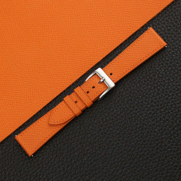 Orange Epsom Leather Watch Strap