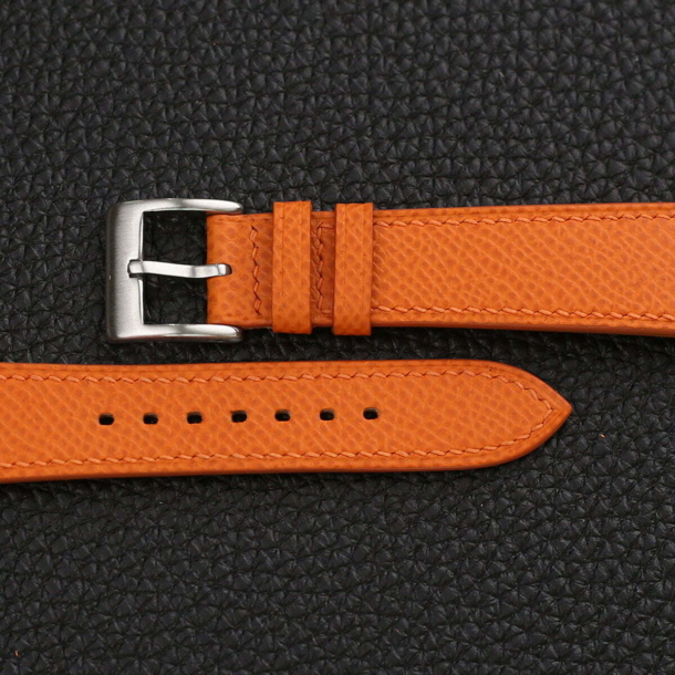 Orange Epsom Leather Watch Strap