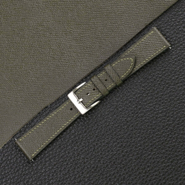 Olive Epsom Leather Watch Strap - Image 3