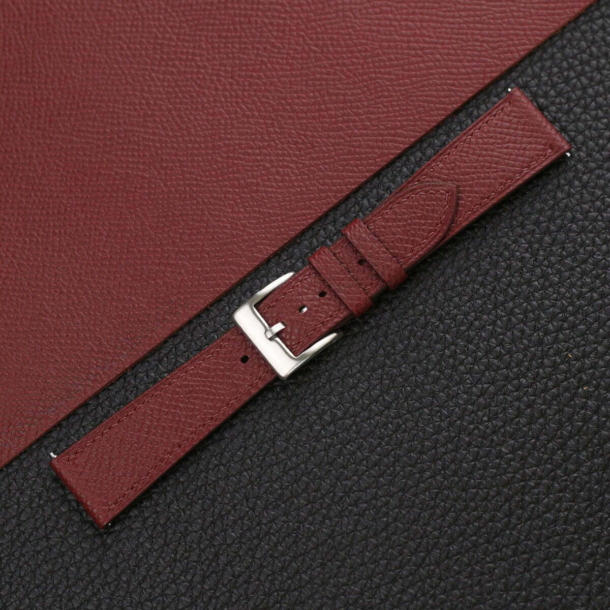 Burgundy Epsom Leather Watch Strap - Image 3