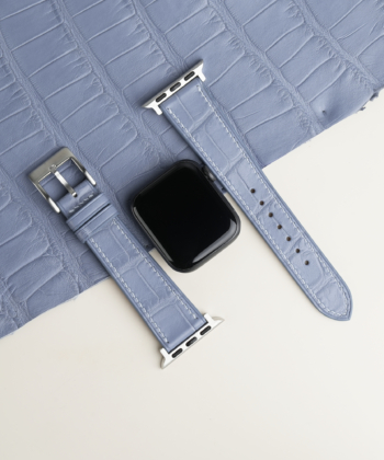 Light Water Alligator Leather Apple Watch Band