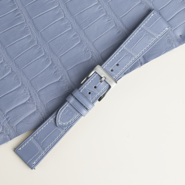 Light Water Alligator Leather Watch Strap