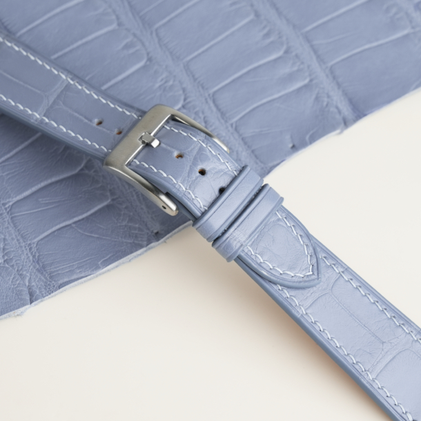 Light Water Alligator Leather Watch Strap