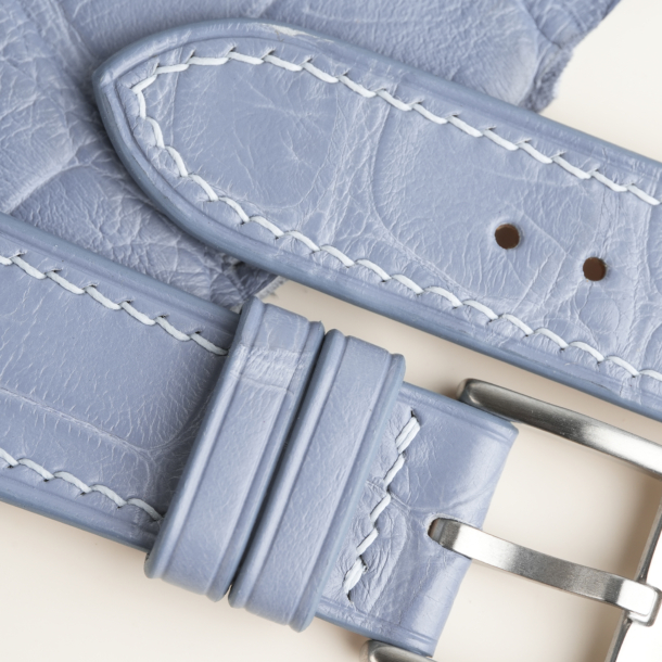 Light Water Alligator Leather Watch Strap