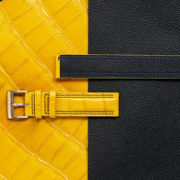 Yellow Alligator navy lining classic double stitching navy