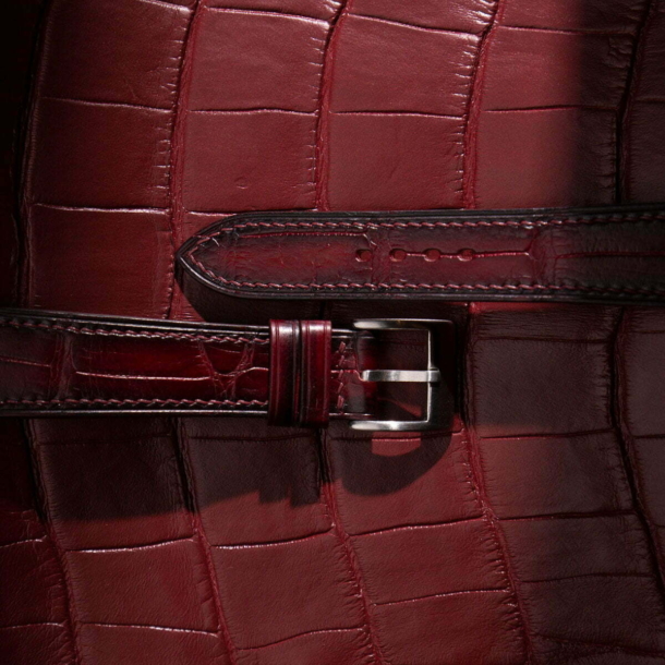 Patina Bordeaux Alligator Leather Watch Strap 2 Patina Bordeaux Alligator Leather Watch Strap - Image 2