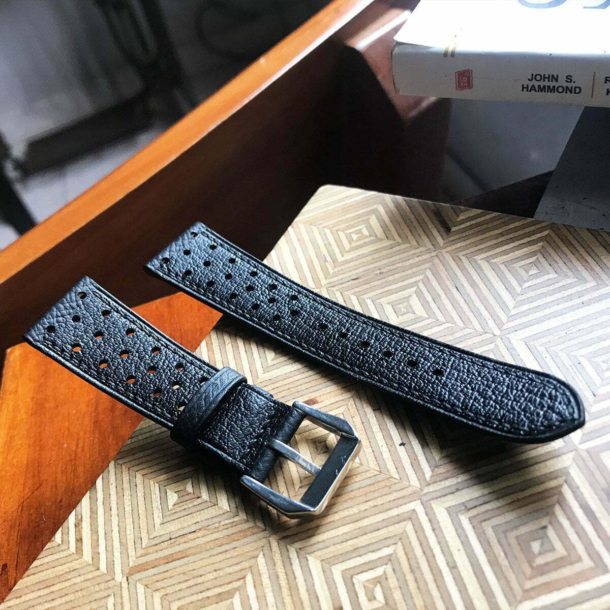 Rally Black Epsom Leather Watch Strap - Image 5