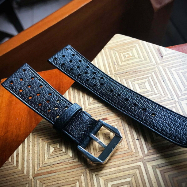 Rally Black Epsom Leather Watch Strap - Image 3
