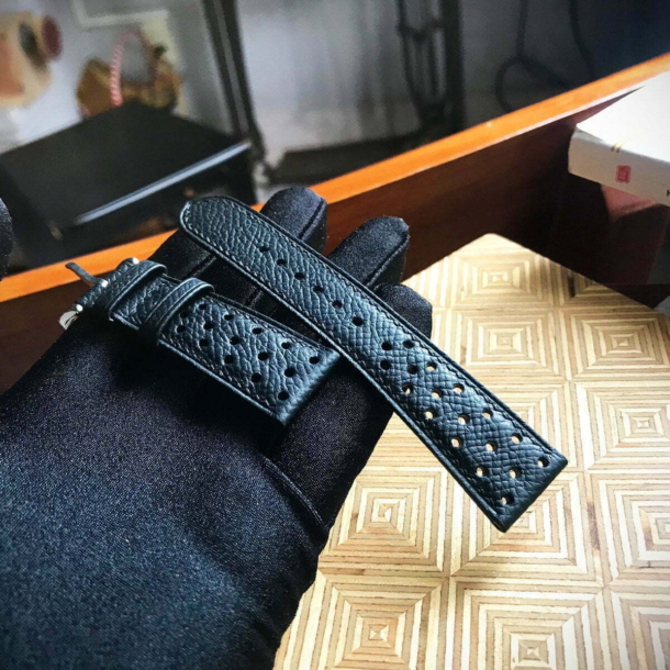 Rally Black Epsom Leather Watch Strap - Image 4