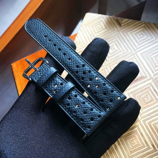 Rally Black Epsom Leather Watch Strap - Image 2