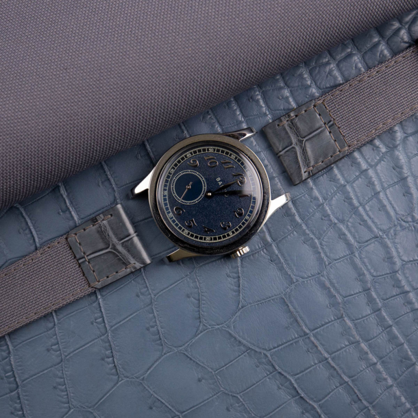 Grey Canvas mix Alligator Watch Strap - Image 3