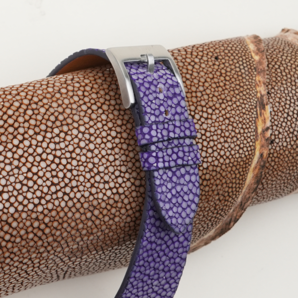 Vintage Light Violet Stingray Leather Watch Strap 3