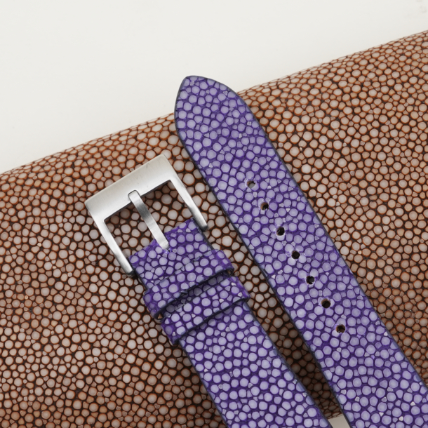 Vintage Light Violet Stingray Leather Watch Strap 1