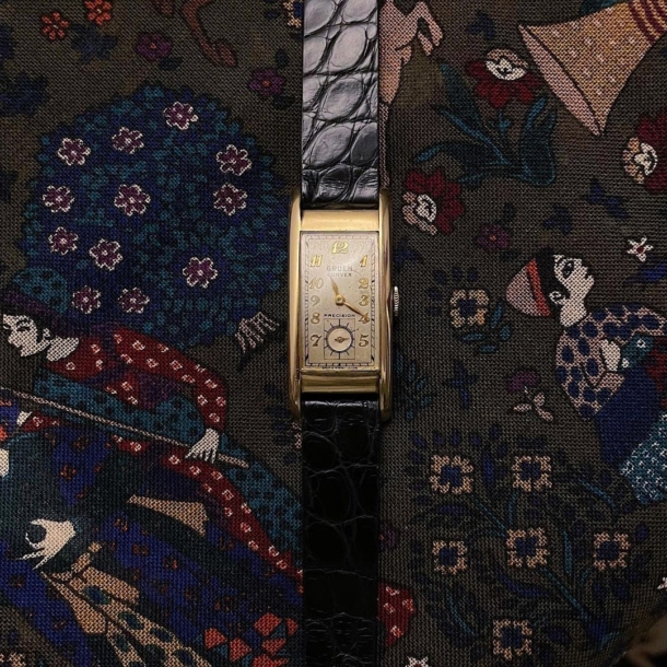 Vintage Black Alligator Round Scales Leather Watch Strap - Image 2