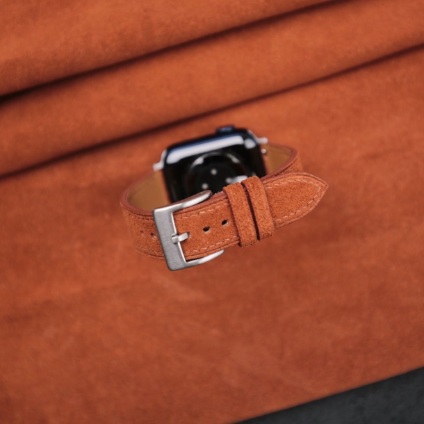 Burnt Orange Suede Leather Apple Watch Band - Image 2