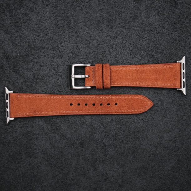 Burnt Orange Suede Leather Apple Watch Band - Image 4