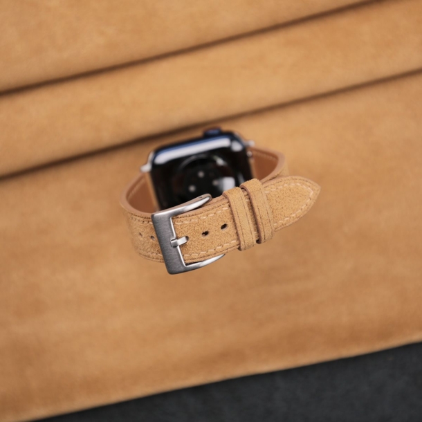 Light Brown Suede Leather Apple Watch Band - Image 2