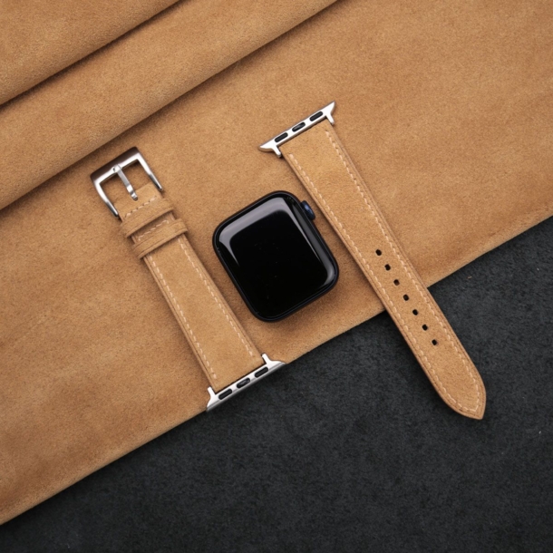 Light Brown Suede Leather Apple Watch Band - Image 3