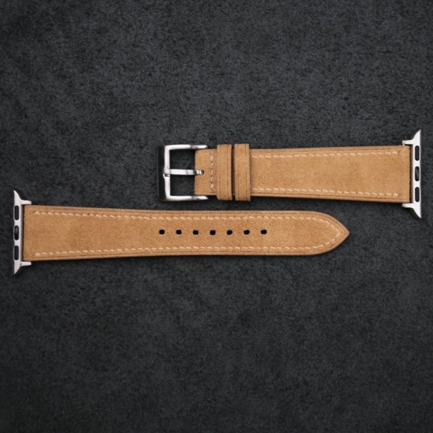 Light Brown Suede Leather Apple Watch Band - Image 4