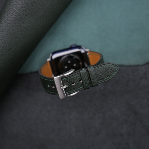 Green Alran Chevre Sully Leather Apple Watch Band - Image 2