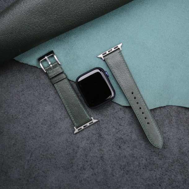 Green Alran Chevre Sully Leather Apple Watch Band - Image 3
