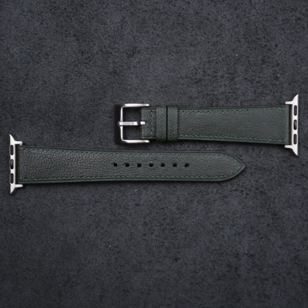 Green Alran Chevre Sully Leather Apple Watch Band - Image 4