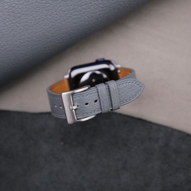 Steel Grey Alran Chevre Sully Leather Apple Watch Band - Image 2