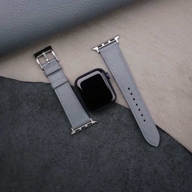 Steel Grey Alran Chevre Sully Leather Apple Watch Band - Image 3