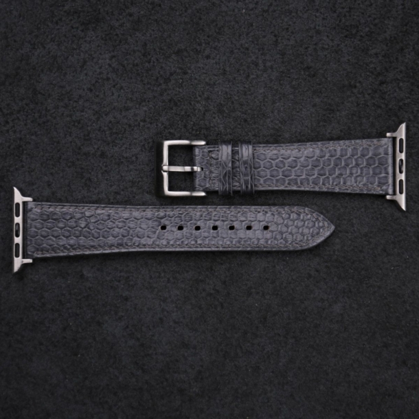 Grey Snake Sea Leather Apple Watch Band - Image 4