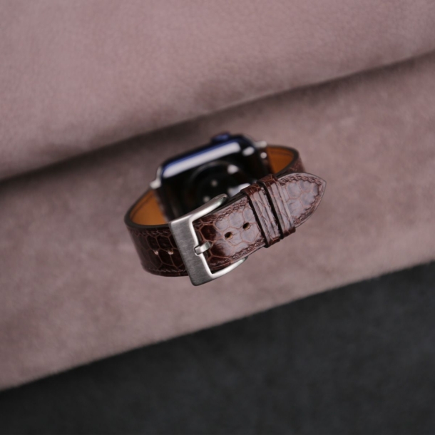 Dark Brown Snake Sea Leather Apple Watch Band - Image 2