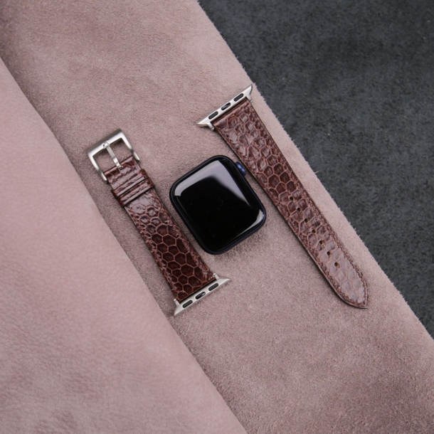 Dark Brown Snake Sea Leather Apple Watch Band - Image 3