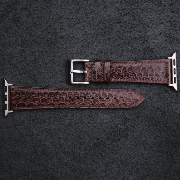 Dark Brown Snake Sea Leather Apple Watch Band - Image 4