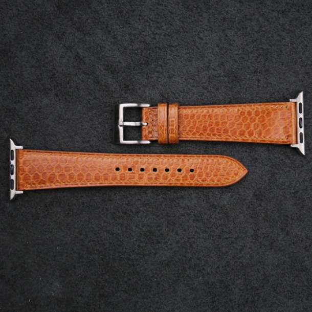 Cognac Snake Sea Leather Apple Watch Band - Image 4