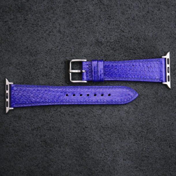 Blue Snake Sea Leather Apple Watch Band - Image 4