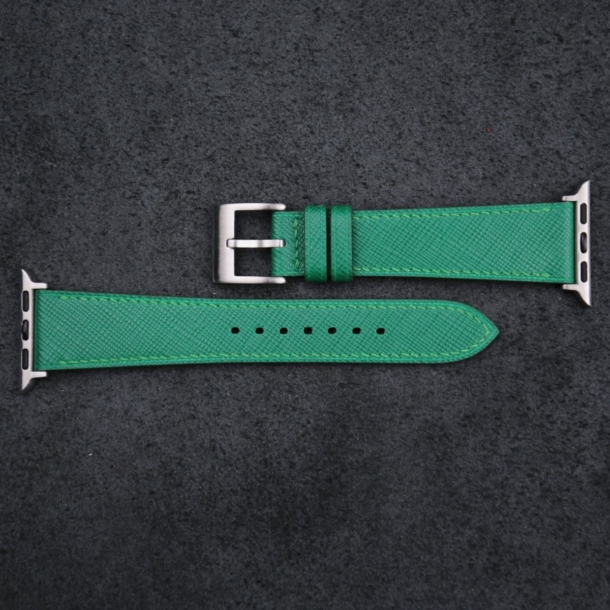 Green Saffiano Leather Apple Watch Band - Image 4
