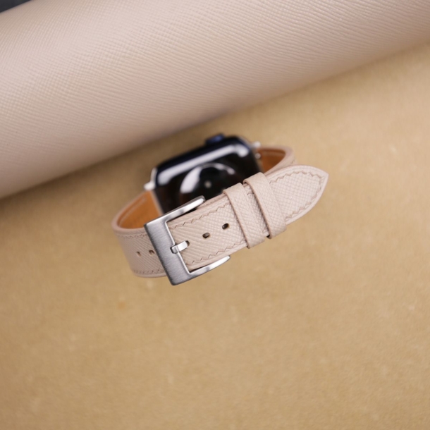 Cream Saffiano Leather Apple Watch Band - Image 2