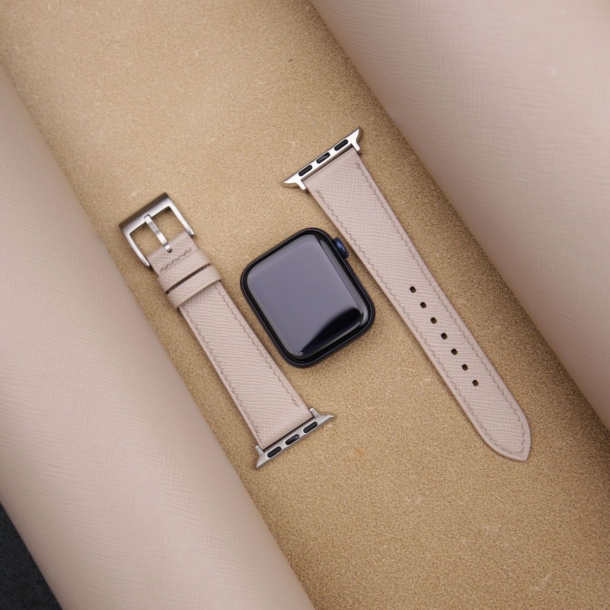 Cream Saffiano Leather Apple Watch Band - Image 3