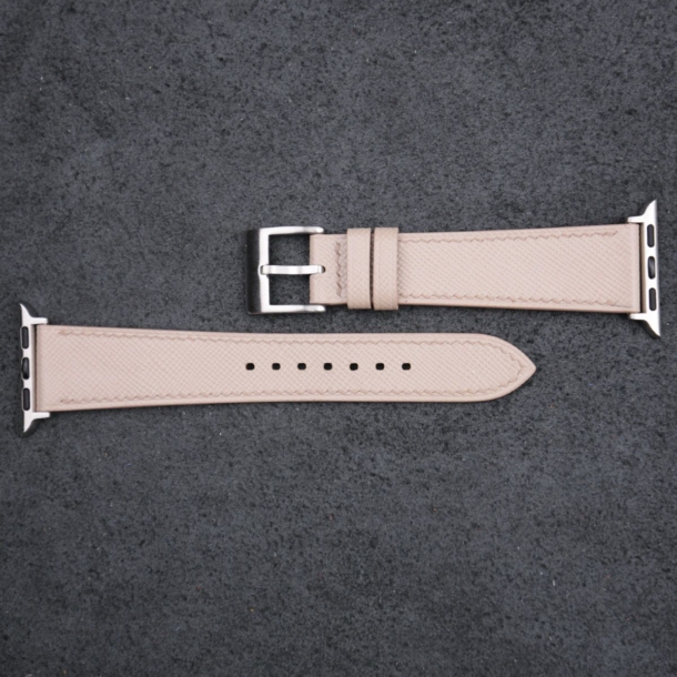 Cream Saffiano Leather Apple Watch Band - Image 4