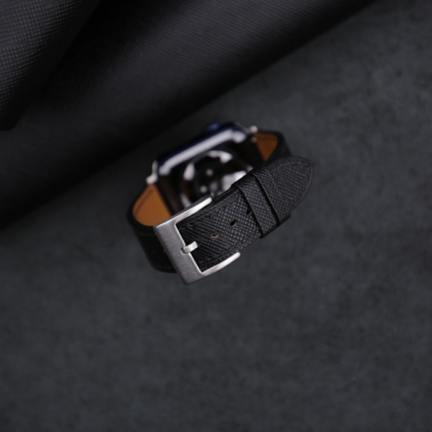 Black Saffiano Leather Apple Watch Band - Image 2