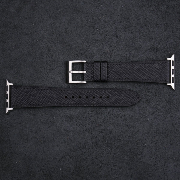 Black Saffiano Leather Apple Watch Band - Image 4